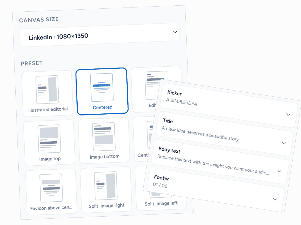 Carouselma layout presets and slide content controls